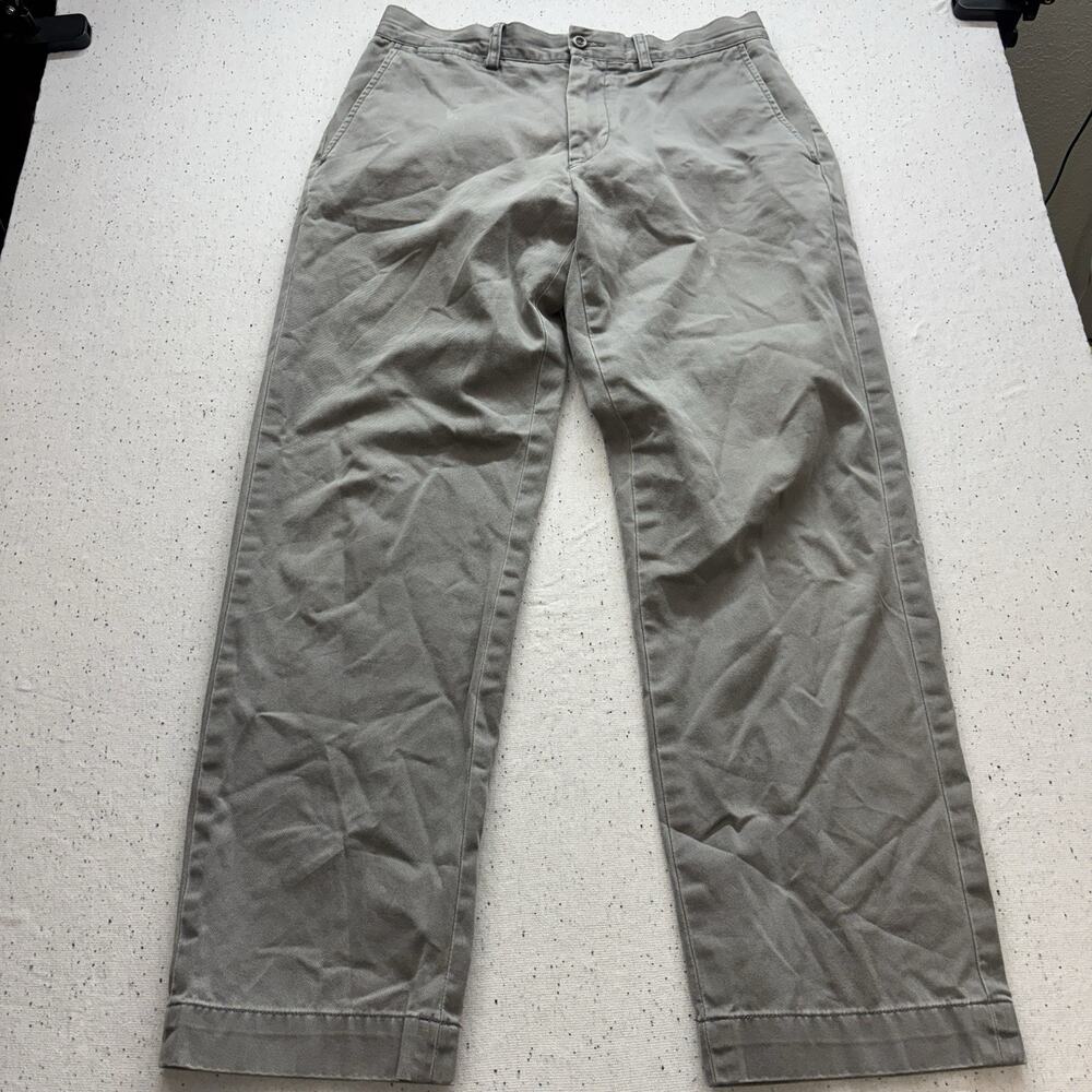 Polo Ralph Lauren Preston Pants Mens 32x30 Gray Cotton Chino Flat Front Slacks